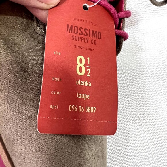 Mossimo Olenka Taupe NWT Lace Up Loafer Faux Suede Size 8.5 - Picture 9 of 10